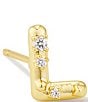 Color:L - Image 1 - Crystal Initial Single Stud Earring