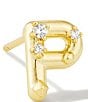 Color:P - Image 1 - Crystal Initial Single Stud Earring
