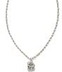 Kendra Scott Crystal Initial Letter Silver Short Pendant Necklace, Color:B - Image 1