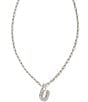 Kendra Scott Crystal Initial Letter Silver Short Pendant Necklace ...