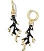 Color:Gold Black Enamel - Image 1 - Crystal Shea Pearl Huggie Hoop Earrings
