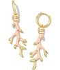 Color:Gold Blush Enamel - Image 1 - Crystal Shea Pearl Huggie Hoop Earrings