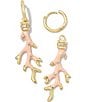 Color:Gold Blush Enamel - Image 2 - Crystal Shea Pearl Huggie Hoop Earrings