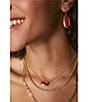 Kendra Scott Dani Bezel Drop Earrings, Color:Gold Carmine Red Illusion - Image 2