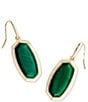 Kendra Scott Dani Bezel Drop Earrings, Color:Gold Green Tigers Eye - Image 1