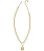 Color:Gold Iridescent Abalone - Image 2 - Daphne Coral Frame Short Multi Strand Necklace