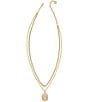 Color:Gold Rose Quartz - Image 2 - Daphne Coral Frame Short Multi Strand Necklace