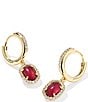 Kendra Scott Daphne Crystal Frame Huggie Hoop Drop Earrings, Color:Gold Dark Burgundy Illusion - Image 1