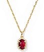 Kendra Scott Daphne Crystal Frame Short Pendant Necklace, Color:Gold Dark Burgundy Illusion - Image 1