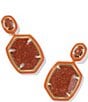 Kendra Scott Daphne Enamel Frame Drop Earrings, Color:Gold Orange Goldstone - Image 1
