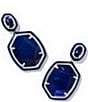 Kendra Scott Daphne Enamel Frame Pearl Drop Earrings, Color:Silver Navy Mother of Pearl - Image 1