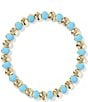 Kendra Scott Daphne Enamel Stretch Bracelet, Color:Gold light Blue Enamel - Image 1