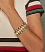 Kendra Scott Daphne Enamel Stretch Bracelet, Color:Gold Green Enamel - Image 2