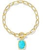 Color:Variegated Turquoise - Image 1 - Daphne Link And Chain Bracelet