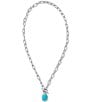 Color:Variegated Turquoise - Image 2 - Daphne Link And Chain Necklace