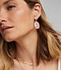 Kendra Scott Daphne Pave Frame Drop Earrings, Color:Gold Rose Quartz - Image 2