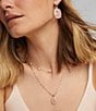 Kendra Scott Daphne Pave Frame Quartz Short Pendant Necklace, Color:Gold Rose Quartz - Image 3