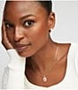 Kendra Scott Daphne Pave Frame Quartz Short Pendant Necklace, Color:Gold Rose Quartz - Image 4