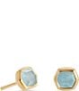 Color:Aquamarine - Image 1 - Davie 14K Gold Stud Earrings