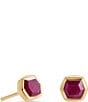 Color:Pink Ruby - Image 1 - Davie 14K Gold Stud Earrings