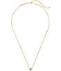 Color:Aquamarine - Image 2 - Davie Pave 14K Gold Short Pendant Necklace