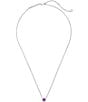 Color:Amethyst - Image 2 - Davie Pave Sterling Silver Short Pendant Necklace