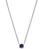 Color:Blue Iolite - Image 1 - Davie Pave Sterling Silver Short Pendant Necklace