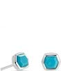 Color:Turquoise - Image 1 - Davie Sterling Silver Stud Earrings