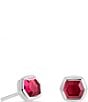 Color:Red Garnet - Image 1 - Davie Sterling Silver Stud Earrings