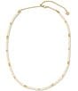 Color:Ivory Mother - Image 1 - Deliah 14K Gold Beaded Strand Necklace