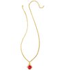 Color:Gold Iridescent Orchid Illusion - Image 1 - Dira Reversible Gold Short Pendant Necklace