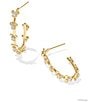 Kendra Scott Disney / Kendra Scott Mickey Mouse & Minnie Mouse White Crystal Studded Hoop Earrings, Color:Gold/White Crystal - Image 1