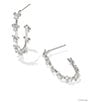Kendra Scott Disney / Kendra Scott Mickey Mouse & Minnie Mouse White Crystal Studded Hoop Earrings, Color:Silver/White Crystal - Image 1