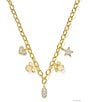 Kendra Scott x Disney Mickey Mouse & Minnie Mouse Chain Charm Necklace, Color:Iridescent White Mix - Image 1