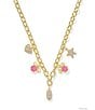 Kendra Scott x Disney Mickey Mouse & Minnie Mouse Chain Charm Necklace, Color:Pink White Mix - Image 1
