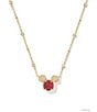 Kendra Scott Disney / Kendra Scott Mickey Mouse Short Pendant Necklace, Color:Bright Red Drusy - Image 1