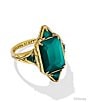 Kendra Scott Disney / Kendra Scott Snow White The Queen Cocktail Ring, Color:Vintage Gold Dark Green Mother Of Pearl - Image 1