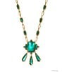 Kendra Scott Disney / Kendra Scott Snow White The Queen Long Pendant Necklace, Color:Vintage Gold Dark Green Mother Of Pearl - Image 1
