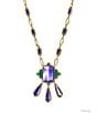 Kendra Scott Disney / Kendra Scott Snow White The Queen Long Pendant Necklace, Color:Vintage Gold Royal Purple Mother Of Pearl - Image 1