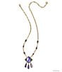 Kendra Scott Disney / Kendra Scott Snow White The Queen Long Pendant Necklace, Color:Vintage Gold Royal Purple Mother Of Pearl - Image 2