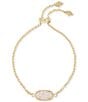 Color:Iridescent Drusy - Image 1 - Elaina Gold Adjustable Chain Bracelet
