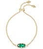 Color:Emerald Cats Eye - Image 1 - Elaina Gold Adjustable Chain Bracelet