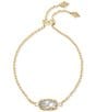 Color:Ivory Mother of Pearl - Image 1 - Elaina Gold Adjustable Chain Bracelet