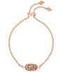 Color:Rose Gold Drusy - Image 1 - Elaina Rose Gold Adjustable Chain Bracelet