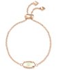 Color:Dichroic Glass - Image 1 - Elaina Rose Gold Adjustable Chain Bracelet