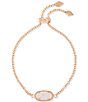 Color:Iridescent Drusy - Image 1 - Elaina Rose Gold Adjustable Chain Bracelet