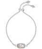 Color:Silver Ivory Mother of Pearl - Image 1 - Elaina Silver Adjustable Chain Bracelet