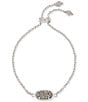 Color:Silver Platinum Drusy - Image 1 - Elaina Silver Drusy Adjustable Chain Bracelet