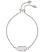 Color:Silver Iridescent Drusy - Image 1 - Elaina Silver Drusy Adjustable Chain Bracelet