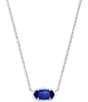 Kendra Scott Elisa Birthstone Pendant Silver Necklace, Color:Cobalt Cats Eye/Sept - Image 1